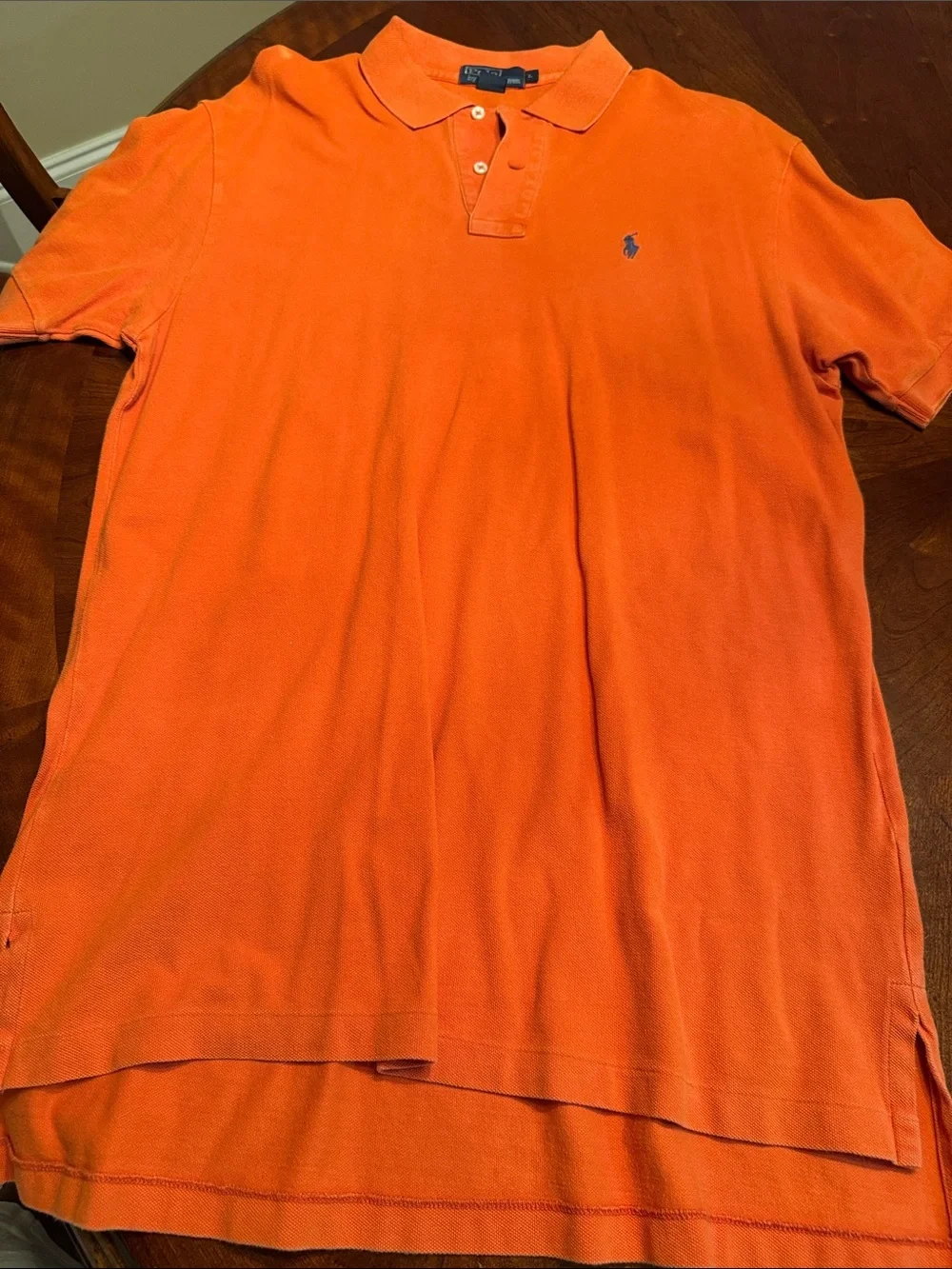 Ralph Lauren Men’s Bright Orange Polo with Navy Pony